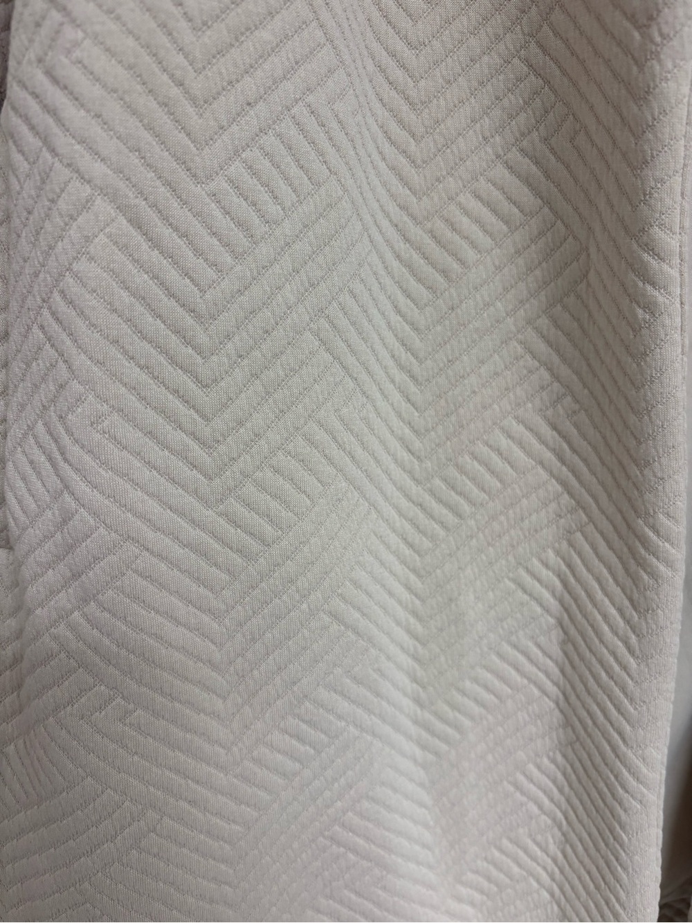 Open-Front Light Beige Chevron Knit Cardigan - Picture 6 of 7